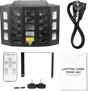 LIGHT4ME LIGHT4ME EFEKT LED MULTIEFEKT ŚWIETLNY TURBO DERBY 4IN1 RGBW-UV + PILOT DMX 6