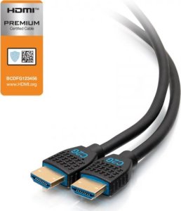 Kabel C2G C2G 6ft 4K HDMI Cable with Ethernet - Premium Certified - High Speed - 60Hz - HDMI-Kabel mit Ethernet - HDMI mannlich zu HDMI mannlich - 1.83 m - abgeschirmt - Schwarz - 4K Unterstutzung 1