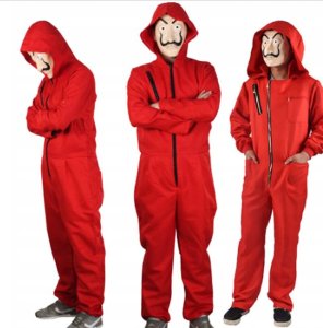 Korbi PRZEBRANIE KOSTIUM LA CASA DE PAPEL STRÓJ CZERWONY HALLOWEEN ROZMIAR 4XL 1