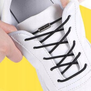 Korbi SZNUROWADŁA BEZ WIĄZANIA ELASTYCZNE SZNURÓWKI GUMOWE CZARNE BL 100CM 2