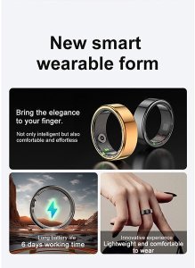 Smart Ring Powerton WPSR02 r. 8 Złoty 8