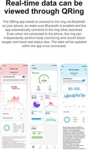 Smart Ring Powerton auksinė, tętno, saturacja, monitorius snu, aktywność, roz 8, Powerton 10