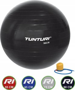 Tunturi Gymball Piłka do ćwiczeń z pompką 90cm czarny 3