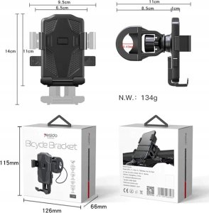 Yesido yesido Uchwyt Rowerowy/Motocyklowy C94 BLACK / CZARNY 6