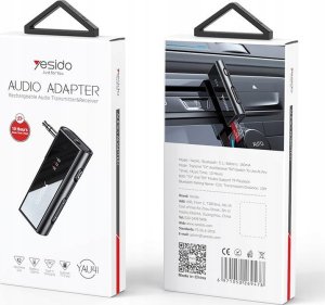 Yesido yesido YAU41 Transmiter BT+Adapter 3.5mm Audio (2w1), BLACK / CZARNY 2