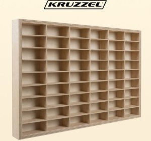 Kruzzel Półka drewniana na auta resoraki samochodziki Hot wheels Przegrody x54 5