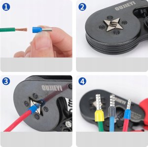 Rosfix PRASKA ZACISKARKA KONEKTORÓW KOŃCÓWEK ZARABIANIA PRZEWODÓW + 1200 TULEJEK 15