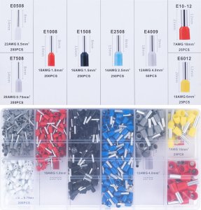 Rosfix PRASKA ZACISKARKA KONEKTORÓW KOŃCÓWEK ZARABIANIA PRZEWODÓW + 1200 TULEJEK 9