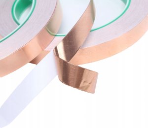 Rosfix TAŚMA MIEDZIANA Z KLEJEM DWUSTRONNIE PRZEWODZĄCA SERWISOWA EMI 5MM x 50M 3