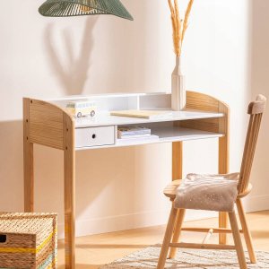 Atmosphera Biurko dziecięce w skandynawskim stylu, nogi z drewna z recyklingu, 100 x  52 x 85 cm 2