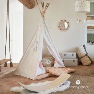 Douceur d`Interieur Poduszka ozdobna do łóżeczka dziecięcego, motyw niedźwiadka, 27 x 27 cm, kolor brązowy 9