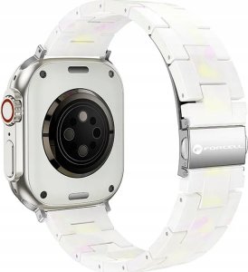 ForCell FORCELL F-DESIGN FA04 pasek żywiczny marmurkowy do APPLE Watch 38 / 40 / 41 mm biały 1