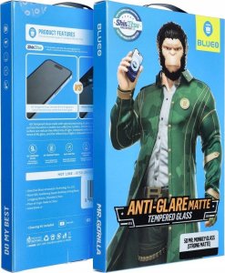 Blueo Szkło Hartowane 5D Mr. Monkey Glass - Apple iPhone 16 Pro czarny (Strong Matte) 2