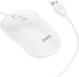 Mysz Hoco HOCO mysz komputerowa przewodowa USB A GM13 1,5 m biała 2