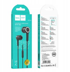 Słuchawki Hoco HOCO słuchawki przewodowe Jack 3,5 mm z mikrofonem M104 czarne 6
