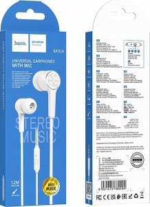 Słuchawki Hoco HOCO słuchawki przewodowe Jack 3,5 mm z mikrofonem M104 białe 3