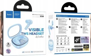 Słuchawki Hoco HOCO słuchawki bezprzewodowe bluetooth TWS EQ6 niebieskie 3