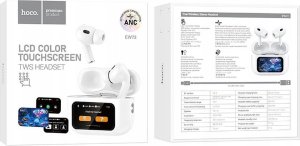Słuchawki Hoco słuchawki bezprzewodowe bluetooth z ekranem dotykowym TWS ANC EW72 białe 3