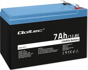 Qoltec Qoltec Akumulator LiFePO4 Litowo-Żelazowo-Fosforanowy | 12.8V | 7Ah | 89.6Wh | BMS 1