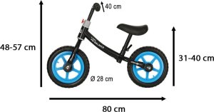 KIK Rowerek biegowy Trike Fix Balance Ultra Lekki 1,8kg Czarno-Niebieski 4