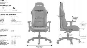 Fotel Anda Seat Fotel gamingowy Anda Seat Luna L czarny skórzany 13