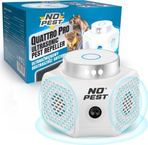 NO PEST Ultradźwiękowy Odstraszacz Myszy Szczurów Quattro Pro Odstraszacz na Myszy Szczury Gryzonie 4
