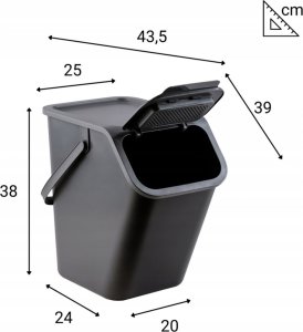 Kosz na śmieci Practic ZESTAW 3 POJEMNIKÓW 25L DO SEGREGACJI ODPADÓW KOLOR 15