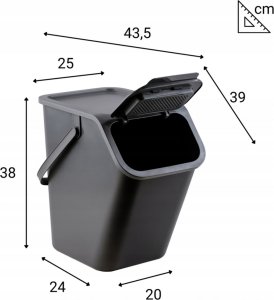 Kosz na śmieci Practic ZESTAW 3 POJEMNIKÓW 25L DO SEGREGACJI ODPADÓW KOLOR 5