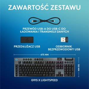 Klawiatura Logitech G915 X Lightspeed GL Tactile (920-012676) 9