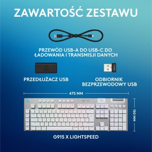 Klawiatura Logitech G915 X Lightspeed GL Tactile (920-012690) 9