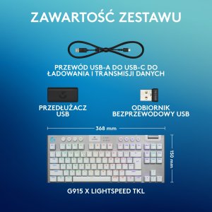 Klawiatura Logitech G915 X Lightspeed TKL GL Tactile (920-012737) 9
