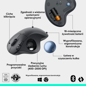 Mysz Logitech Ergo M575S grafitowa (910-007029) 6