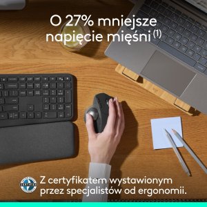 Mysz Logitech MX Ergo S (910-007260) + MX Keys S Bezprzewodowa Graphite US (920-011587) 4