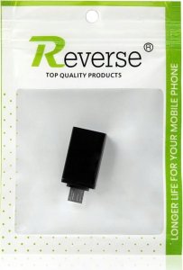Revers Adapter Przejściówka Złącze USB-A do Micro USB Czarny Transmisja Danych 4