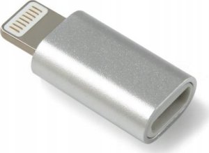 Revers Adapter Przejściówka Złącza Micro USB na Lightning Srebrny Transmisja 2