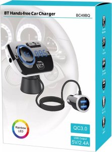 Transmiter FM Verk Transmiter fm bluetooth usb 5.0 wielofunkcyjny 8w1 7