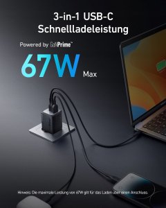 Ładowarka Anker Ładowarka sieciowa Prime 735 67W 2xUSB-C 1xUSB-A Czarna 4