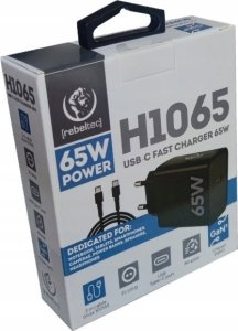Zasilacz Rebeltec Zasilacz PD65W USB-C uniwersalny do notebooków, smartfonów, tabletów, power banków oraz innych urzšdzeń z gniazdem zasilajšcym USB-C 4
