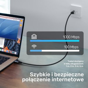Unitek Unitek Kabel Ethernet USB C RJ-45 LAN, przewód sieciowy, 1m 7