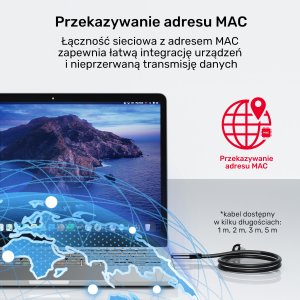 Unitek Unitek Kabel Ethernet USB C RJ-45 LAN, przewód sieciowy, 1m 9