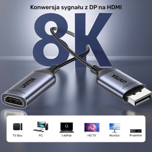 Adapter AV Unitek DisplayPort - HDMI szary (V1611A01) 13