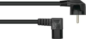 Kabel zasilający Alcasa kabelmeister Złącze ochronne (90° kątowe) - C15 czarne 1,8m 2
