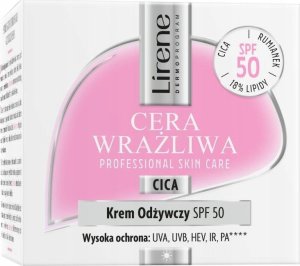 Alkotest LIRENE_Cera Wrażliwa krem odżyczwczy do twarzy SPF50 50ml 1