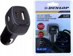 Ładowarka Dunlop ŁADOWARKA SMOCHODOWA MULTI USB A + USB C DUNLOP 1