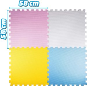 Eddy Toys MATA PUZZLE PIANKOWE EVA 60X60 KOLORY 4 ELEMENTY Z TORBĄ 6