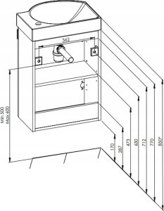 Alkotest A852448806 / ROCA / RAVELL / ZESTAW ŁAZIENKOWY UNIK 45 CM, BIAŁY POŁYSK (BEZ SYFONU) / ZAMIENNIK 166239 / 4
