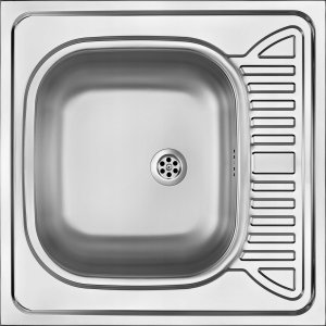 Zlewozmywak Kuchinox SK6_013T / KUCHINOX / ZLEW / 60 STALOWY NAKŁADANY 60X60 1KOM  Z PÓŁOC. GŁADKI (INOX) + SYFON (OKS_B13Y)  / 5