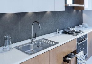 Zlewozmywak Kuchinox SK6_013T / KUCHINOX / ZLEW / 60 STALOWY NAKŁADANY 60X60 1KOM  Z PÓŁOC. GŁADKI (INOX) + SYFON (OKS_B13Y)  / 8