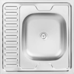 Zlewozmywak Kuchinox SK6_013T / KUCHINOX / ZLEW / 60 STALOWY NAKŁADANY 60X60 1KOM  Z PÓŁOC. GŁADKI (INOX) + SYFON (OKS_B13Y)  / 10