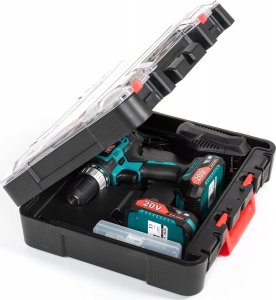 Wiertarko-wkrętarka NAC CDB2-40-S-LI-20V 20 V 2 x akumulator 2 Ah + zestaw 126 akcesorii 11